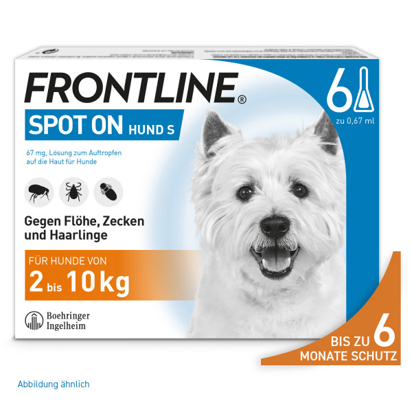 Abbildung für FRONTLINE SPOT-ON gegen Zecken und Flöhe für Hunde S