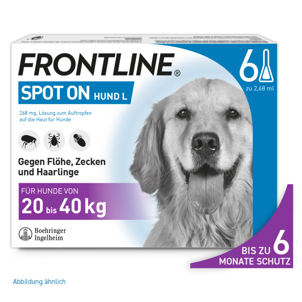 Abbildung für FRONTLINE SPOT-ON gegen Zecken und Flöhe für Hunde L