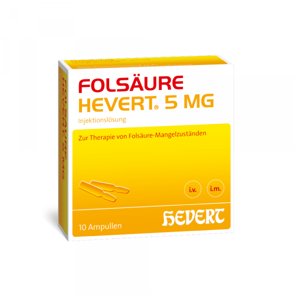 Abbildung für FOLSÄURE HEVERT 5 mg Ampullen
