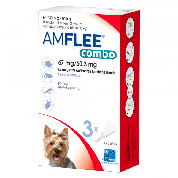 Abbildung für AMFLEE combo 67/60,3mg Lsg.z.Auftr.f.Hunde 2-10kg