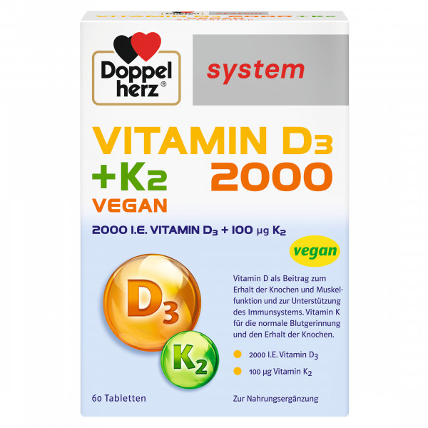 Abbildung für DOPPELHERZ Vitamin D3 2000+K2 system Tabletten