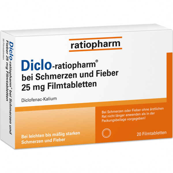 Abbildung für DICLO-RATIOPHARM bei Schmerzen u.Fieber 25 mg FTA