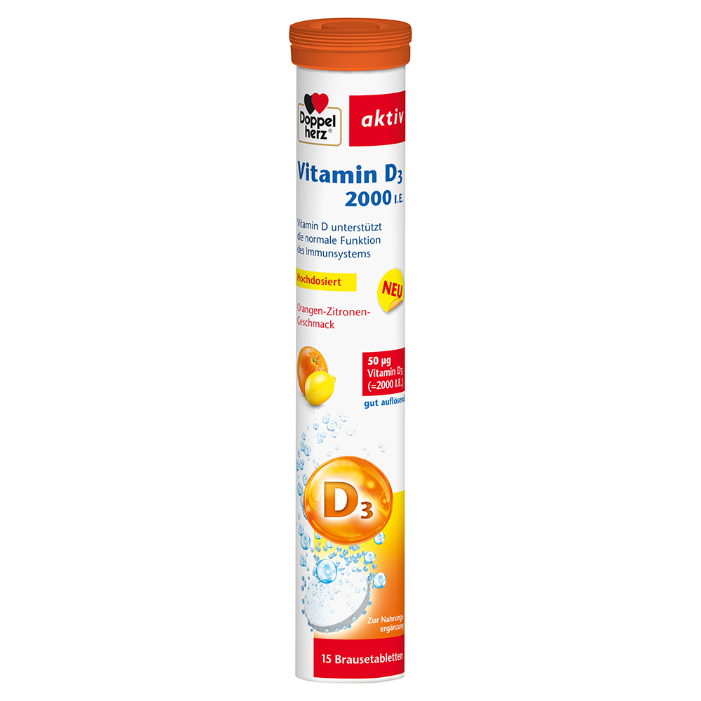 Abbildung für DOPPELHERZ Vitamin D3 2000 I.E. Brausetabletten